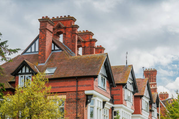 Red bricks houses , english architecture Red bricks houses , english architecture window chimney london england residential district stock pictures, royalty-free photos & images