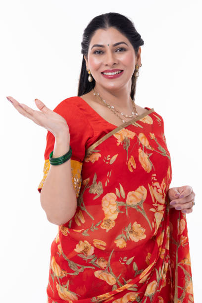 istock Traditional Indian woman showing open hand palm 1663506756