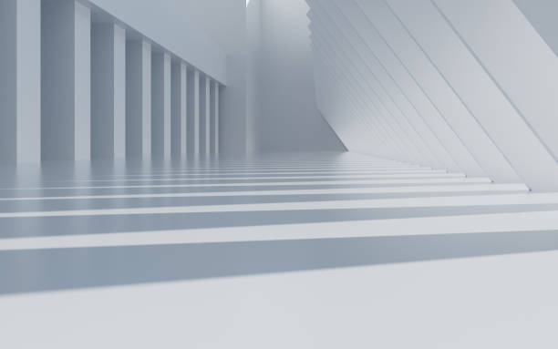 istock Abstract outdoor geometric building, 3d rendering. 1663532935