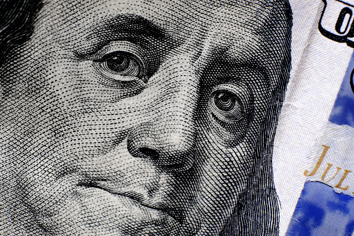 international currency American cash dollars close-up, genuine United States dollars close-up