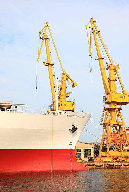istock yellow port crane terminal seaport 166355142