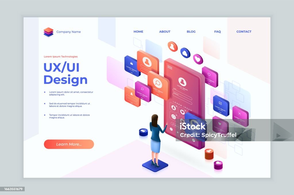 Isometric Mobile App Ux Ui Web Design Landing 3d Website Platform ...