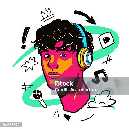 istock vector man avatar headphone cartoon illustration isolated 1663553921