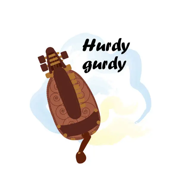 Vector illustration of Hurdy gurdy