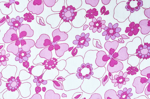 Red flower pink and white petal Printed on white Background Fabric Texture Pictures, Images and Stock Photos