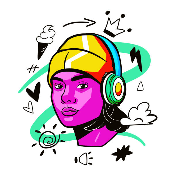 istock vector woman avatar headphone cartoon illustration isolated 1663563478