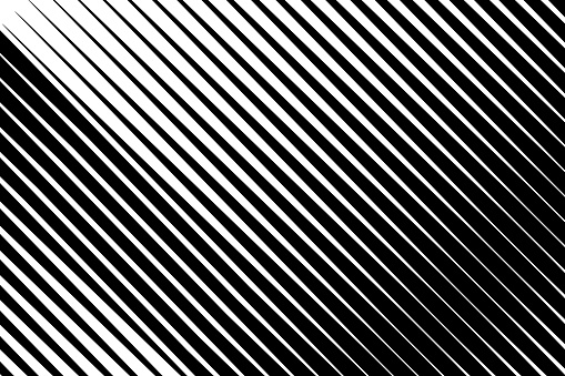 Abstract Op Art Diagonal Lines - Black and White Line Art