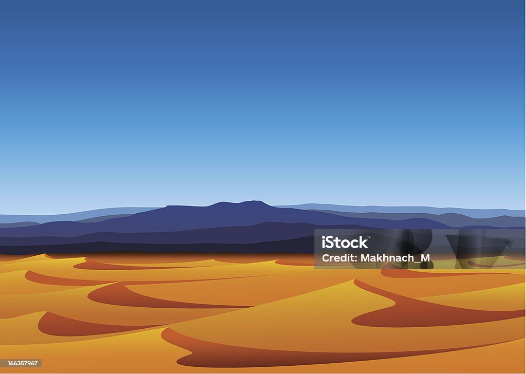 Desierto de dunas de arena. - arte vectorial de Aire libre libre de derechos