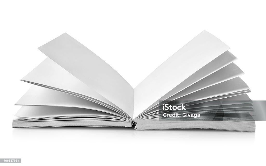 Libro aperto con pagine a ventaglio - Foto stock royalty-free di Aperto