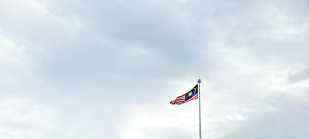Malaysian flag at flagpole in Kuala Lumpur