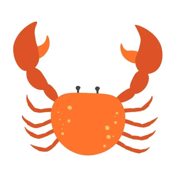 Vector illustration of Crab color flat vector in cartoon style