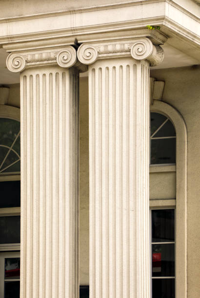 istock Architectural column details from old building exterior 1663617544
