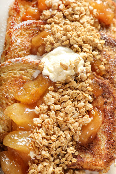 istock Sweet apple French toast dish 1663617546