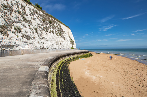 White cliffs seaside promenade Broadstairs Kent England Europe