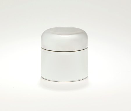 Glossy cosmetic jar for face cream, body cream. 3D rendering with clipping path