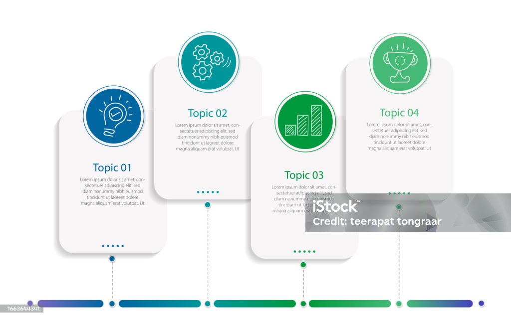 Infographic design template. Timeline concept with 4 options or steps. - Royalty-free Infográfico arte vetorial Infographic design template. Timeline concept with 4 options or steps. - Royalty-free Infográfico arte vetorial