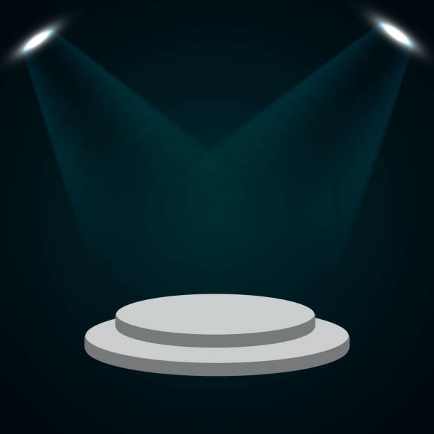 istock A set of spotlights with scene illumination on a transparent background. 1663668634