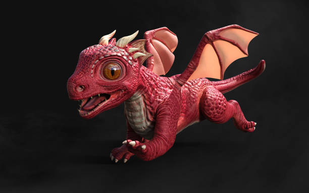 istock Red fantasy dragon posing isolated 1663700972