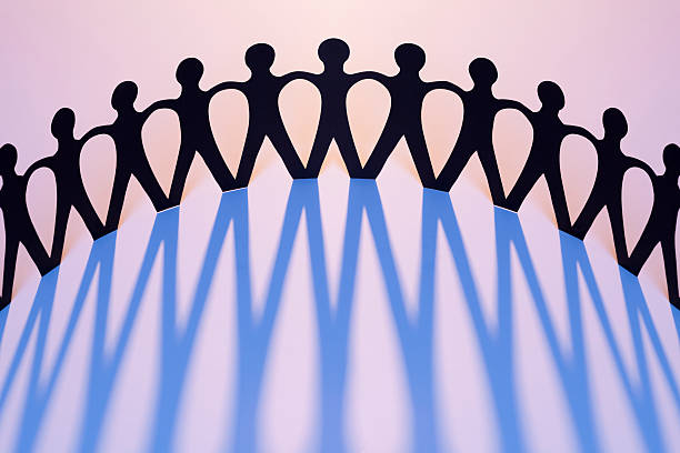 istock Paper Men Joined Together As Team, Union, Network, Family 166370208