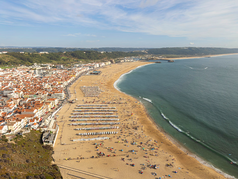 Beach in Nazaré, Leiria, Portugal