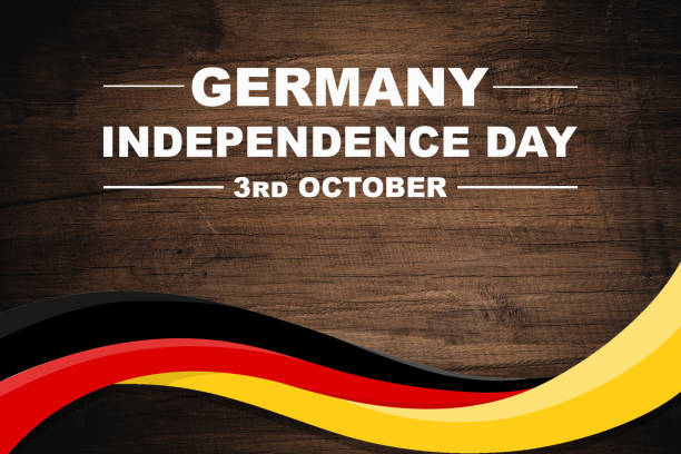 istock Germany Unity Day 3rd October. Text on a weaving flag of Germany. Tag der Deutschen Einheit. 1663734023