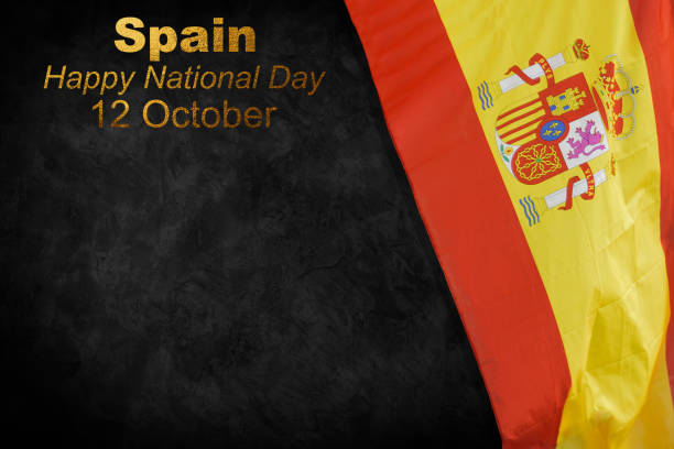 Spain national day modern design template. Design for web banner or print. stock photo