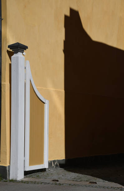 A shadow cast in a street in Kokkola Finland stock photo