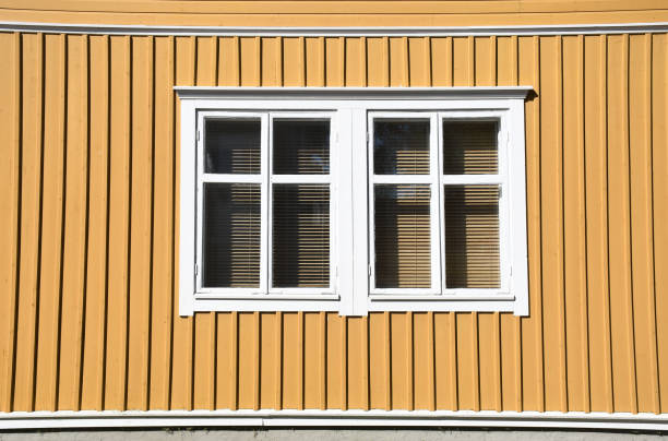 A window frame in Kokkola Finland stock photo