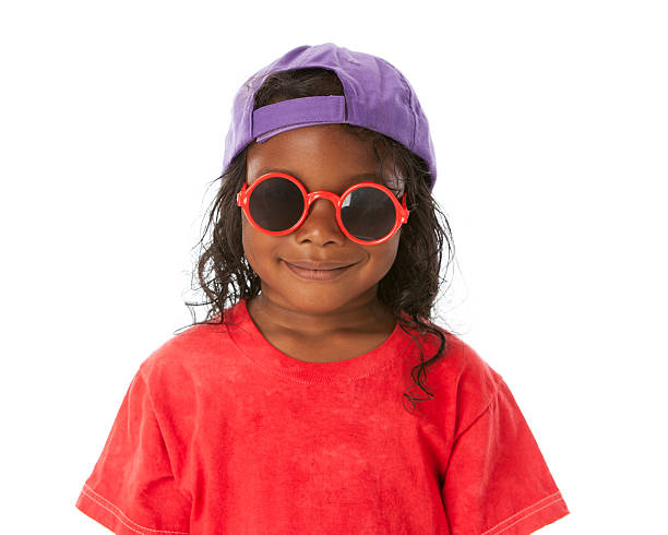 istock Real People: Mixed Race Little Boy Long Hair Cap Sunglasses 166374784