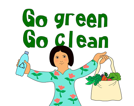Go Clean Move It Eco Friendly Consumer Go Green Go Clean Concept Stock Illustration ...