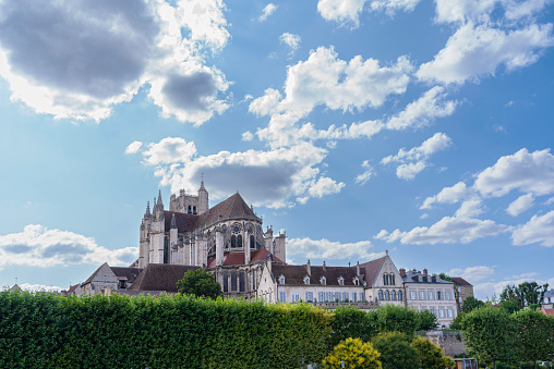 gothic cathedral of saint etienne above auxerre in yonne department france