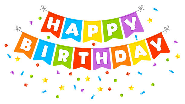 istock Happy Birthday flags. Party invitation with color garland. 1663772781