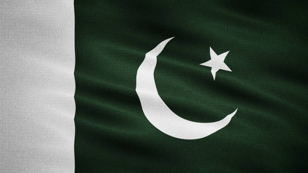 istock Waving Fabric Texture Of Pakistan National Flag Graphic Background 1663788402