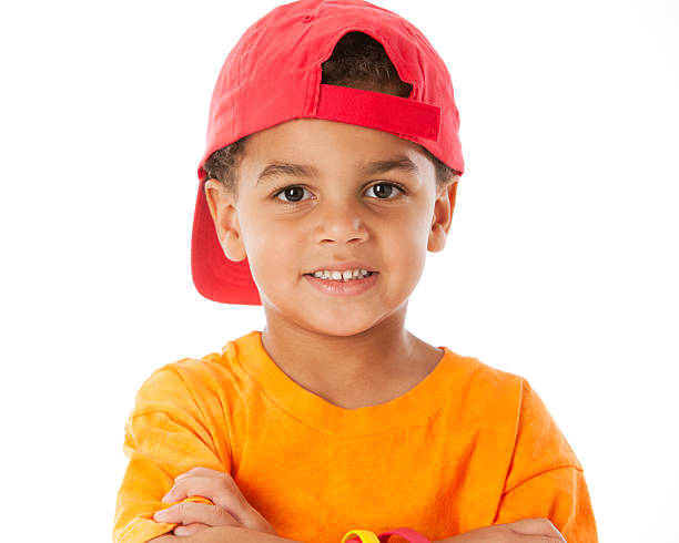 istock Real People: Mixed Race Little Boy Baseball Cap Head Shoulders 166379380