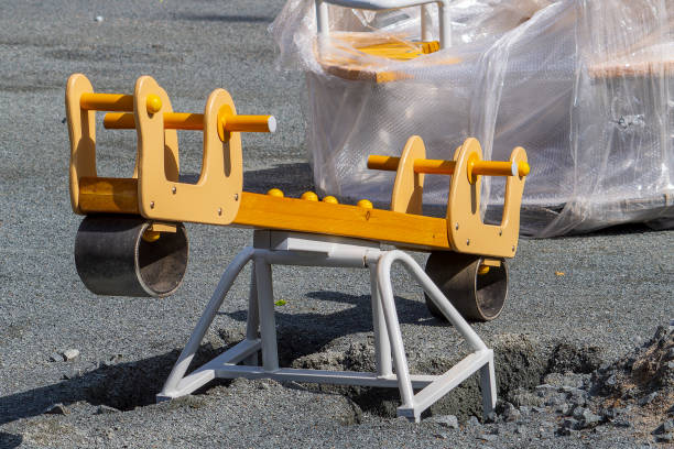 Installation new swing-balancer on playground
