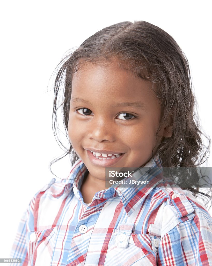 Real People Mixed Race Smiling Little Boy Long Hair Headshot Stock Photo -  Download Image Now - iStock