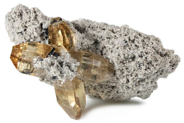 istock topaz on volcanic rhyolite matrix from Thomas Range, Utah 1663846179
