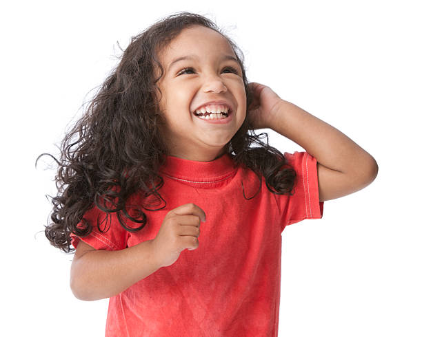 persone vere: ridere razza mista bambina caucasica nero - two girls only cheerful front view horizontal foto e immagini stock