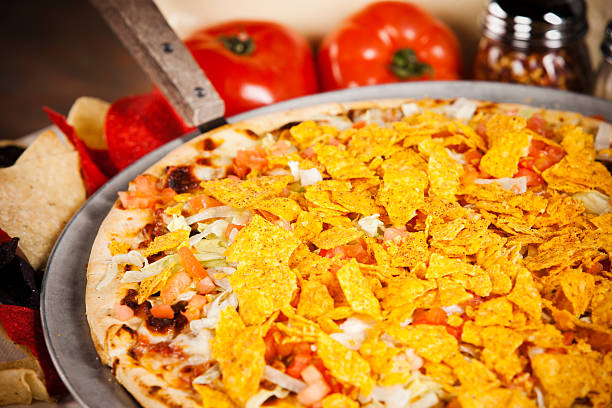 Food and Drink:  Closeup Zesty Taco Pizza