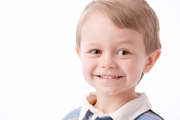 istock Real People: Smiling Caucasian Little Boy Closeup Headshot 166387535
