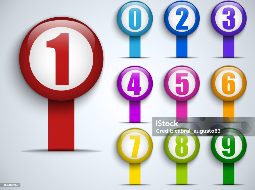 Blue Button Numbers Buttons Numbers Colors Web Stock Illustration - Download Image Now ...