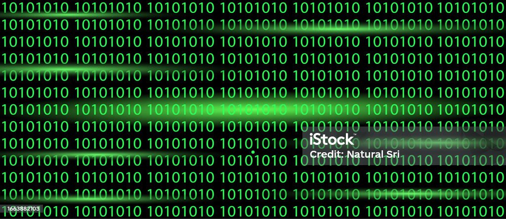 Green Binary Code Simple Background Stock Illustration - Download Image ...