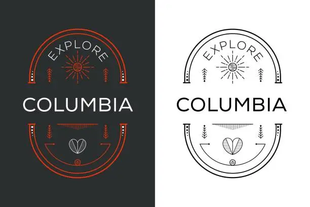 Vector illustration of Explore Columbia Design.