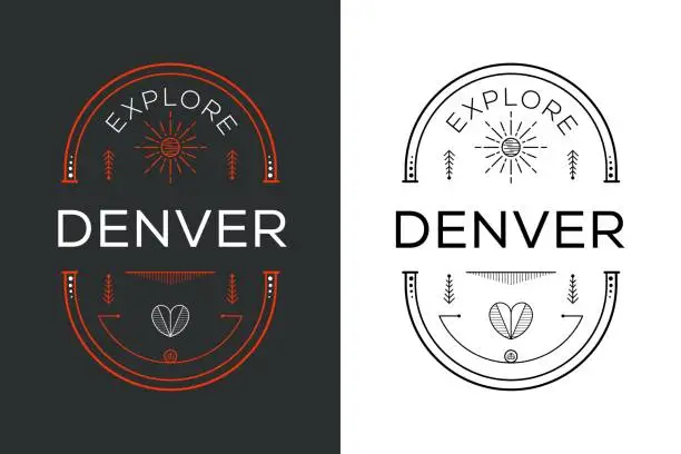 Vector illustration of Explore Denver Design.