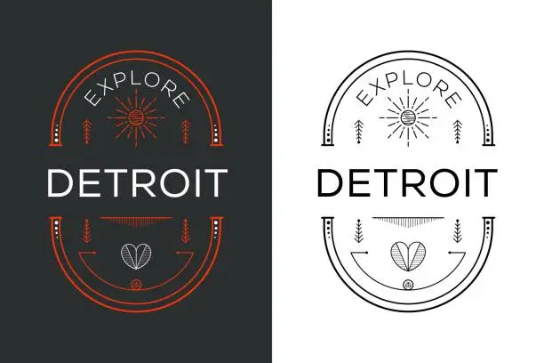 Vector illustration of Explore Detroit Design.