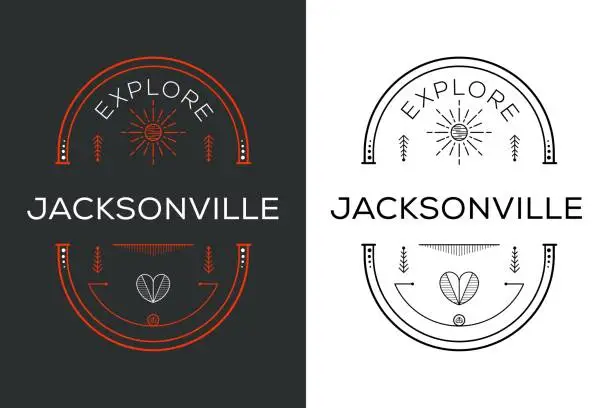 Vector illustration of Explore Jacksonville Design.