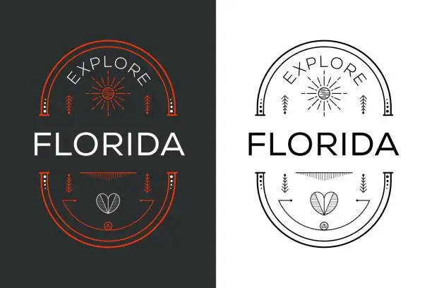 Vector illustration of Explore Florida Design.