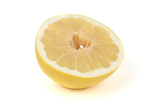 Perfectly retouched pomelo on white background. High resolution photo. Full depth of field.