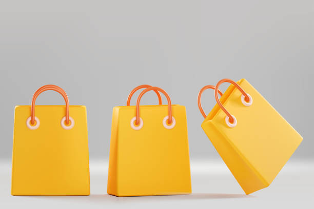 istock 3D paper bag on white background, Sale banner  are available for use on online shopping websites or in social media advertising. 1663901199
