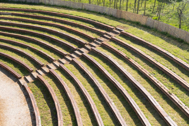 istock An auditorium modeled after ancient arenas with semi-circular benches on a hillside 1663959269